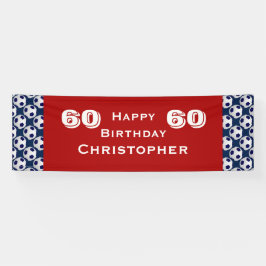 60th Birthday Party Voetbal Banner, volwassene Spandoek