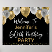 60th Birthday Party Welcome Sign Poster (Voorkant)