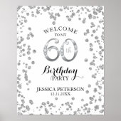 60th Birthday Party Welcome Sign Poster (Voorkant)