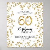 60th Birthday Party Welcome Sign Poster (Voorkant)