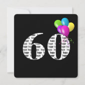 60th Birthday Party with ballonbos Kaart (Voorkant)