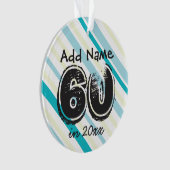 60th Birthday Personalize Name and Date Ornament (voorkant)