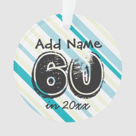 60th Birthday Personalize Name and Date Ornament