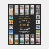 60th Birthday Photo Collage Father Grandfather Fleece Deken (Voorkant)