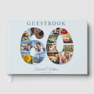 60th Birthday Photo Collage Milestone Guestbook Gastenboek