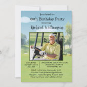 60th Birthday Photo Watercolor Golf Theme Kaart (Voorkant)