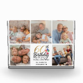 60th Birthday Picture Collage Script Typography Fotoblokken (Voorkant)