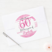 60th birthday PINK Celebrating 60 fabulous years Ronde Sticker (Envelop)