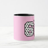 60th Birthday PINK POLKA DOTS Custom Name V04E Mok (Midden)