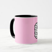 60th Birthday PINK POLKA DOTS Custom Name V04E Mok (Voorkant links)
