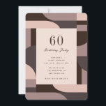60th Birthday Retro Arches Invitation Kaart<br><div class="desc">Retro en verfijnd design met een  patroon van 60 seconden met bogen en vormen.</div>