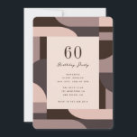 60th Birthday Retro Arches Invitation Kaart<br><div class="desc">Retro en verfijnd design met een  patroon van 60 seconden met bogen en vormen.</div>