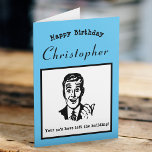 60th Birthday Retro Cartoon Funny Personalized Kaart<br><div class="desc">Zeg gelukkige verjaardag en heb wat plezier met deze  retro-stijl verjaardagskaart. Gemakkelijk aangepast gebruikend de verstrekte sjabloon.</div>