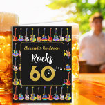 60th birthday Rock and Roll gitaar toevoegen Naam Kaart<br><div class="desc">Voeg een naam toe aan de moderne gouden typografie sjabloon ‘Alexander Rocks 60’ en creëer de perfecte gepersonaliseerde rock-'n-roll 60th birthday black en gold cool gitaarwenskaart. Dit funky psychedelische gitaarpatroon bevat elektrische gitaren met Fire vlampatroon en rode pick guard, veelkleurige semi-akoestische gitaren en psychedelische klassieke akoestische gitaarkunst. Kleurrijke illustraties van...</div>