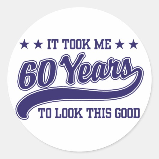 60th Birthday Ronde Sticker (Voorkant)
