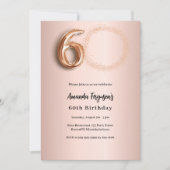 60th Birthday roos gouden foto Kaart (Voorkant)