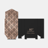 60th Birthday Rose Gold Damask Thank You Bedankdoosjes (Uitgevouwen)