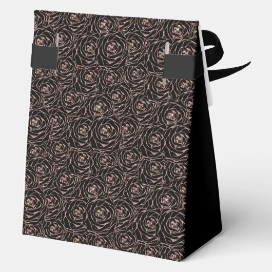 60th Birthday Rose Gold Glitter Roses Thank You  Bedankdoosjes (Achterkant)