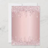 60th Birthday roze stoffige roos glitter luxe Kaart (Achterkant)