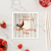 60th Birthday Rustic Wood Fun Chicken Invitation Servet (Insitu)