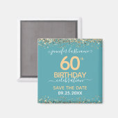 60th Birthday Save the Date Magnet (Voorkant / Achterkant)