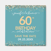 60th Birthday Save the Date Magnet (Voorkant)