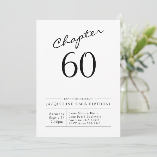 60th Birthday Script 60 Party Kaart (Staand voorkant)