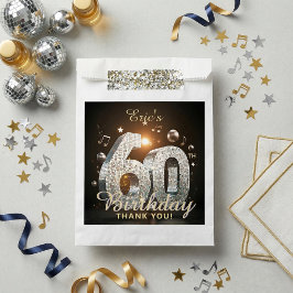 60th Birthday Silver Disco Ball Music Theme Party Bedankzakje