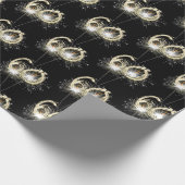 60th Birthday Sparklers op Zwart Cadeaupapier (Hoek)