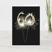 60th Birthday Sparklers op Zwart Kaart (Voorkant)