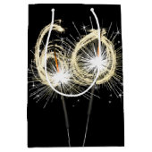 60th Birthday Sparklers op Zwart Medium Cadeauzakje (Voorkant)