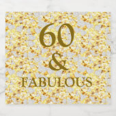 60th Birthday Sparkling Wijnetiket (Enkel label)