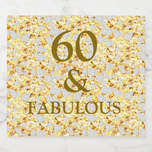 60th Birthday Sparkling Wijnetiket (Enkel label)