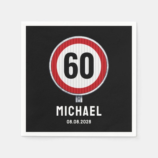 60th Birthday Speed Limit Sign - ANY AGE Servet (Voorkant)