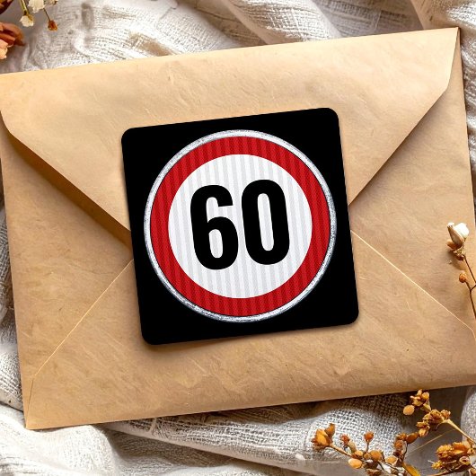 60th Birthday Speed Limit Sign - ANY AGE  Vierkante Sticker