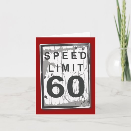 60th Birthday Speed Limit Thank You Notecard Bedankkaart (Voorkant)