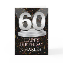 60th Birthday Spotlights Voeg een naam toe Kaart