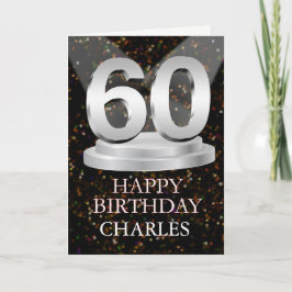 60th Birthday Spotlights Voeg een naam toe Kaart