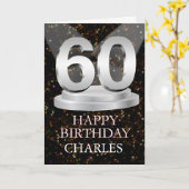 60th Birthday Spotlights Voeg een naam toe Kaart (Gele Bloem)