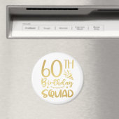60th Birthday Squad 60 Party Crew Circle Magnet (Insitu (Vaatwasser))