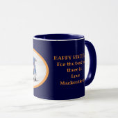 60th Birthday Tekst Foto Sjabloon Blauw Oranje Fun Mok (Voorkant rechts)