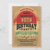 60th Birthday Typography Grunge Kaart (Voorkant)