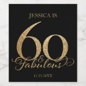 60th Birthday Wijn Etiket (Enkel label)