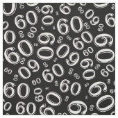 60th Black & White Random Number Pattern 60 Stof (Swatch)