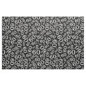 60th Black & White Random Number Pattern 60 Stof (Fat Quarter)