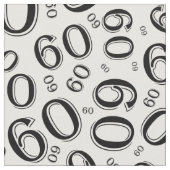 60th Black & White Random Number Pattern 60 Stof (Close Up)