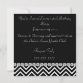 60th CHEVRON RHINESTONE LOOK Birthday Invitation Kaart (Achterkant)