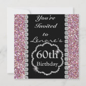 60th Classy Birthday Party Invitation Kaart (Voorkant)