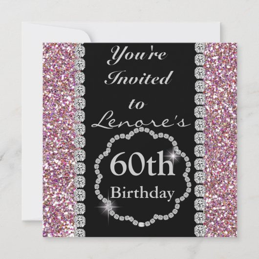 60th Classy Birthday Party Invitation Kaart (Voorkant)