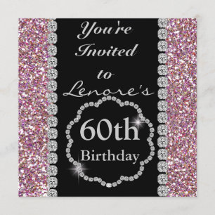 60th Classy Birthday Party Invitation Kaart